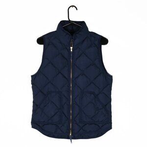 J Crew - Dark Blue Quilted Down Vest (Men's Size Small)